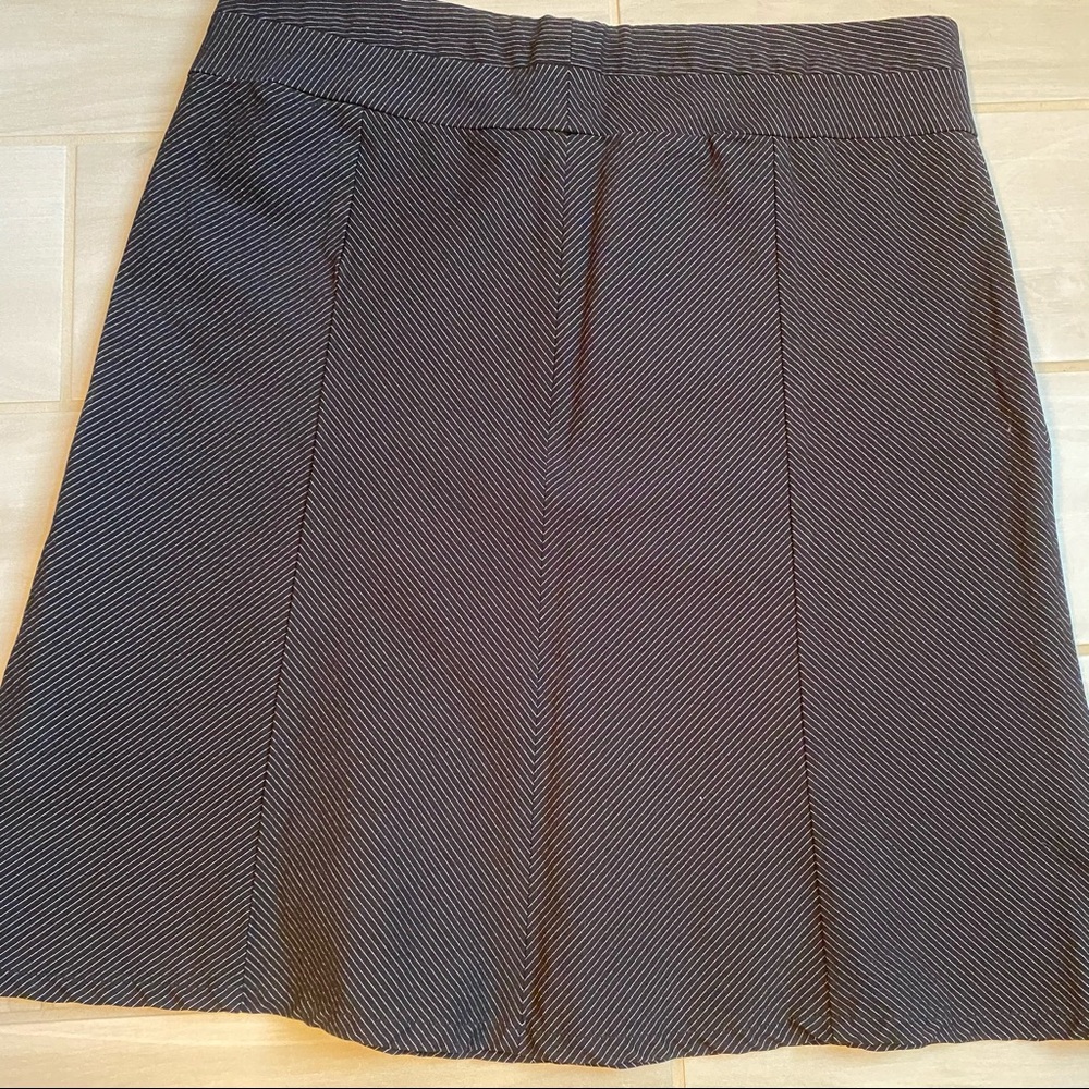 Tangents|| Black /white striped stretchy A-line skirt